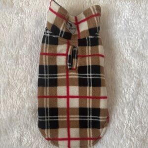 Stylish Plaid Dog Coat - Black, Tan, Red